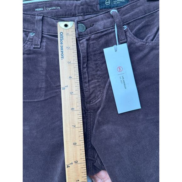 NWT Adriano Goldschmied Prima Corduroy Cigarette Pants Brown 27 - Picture 13 of 14